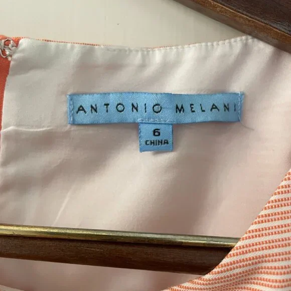 Antonio Melani Celina Dress Size 6 Peach Tank dress ruffle front - Picture 4 of 7